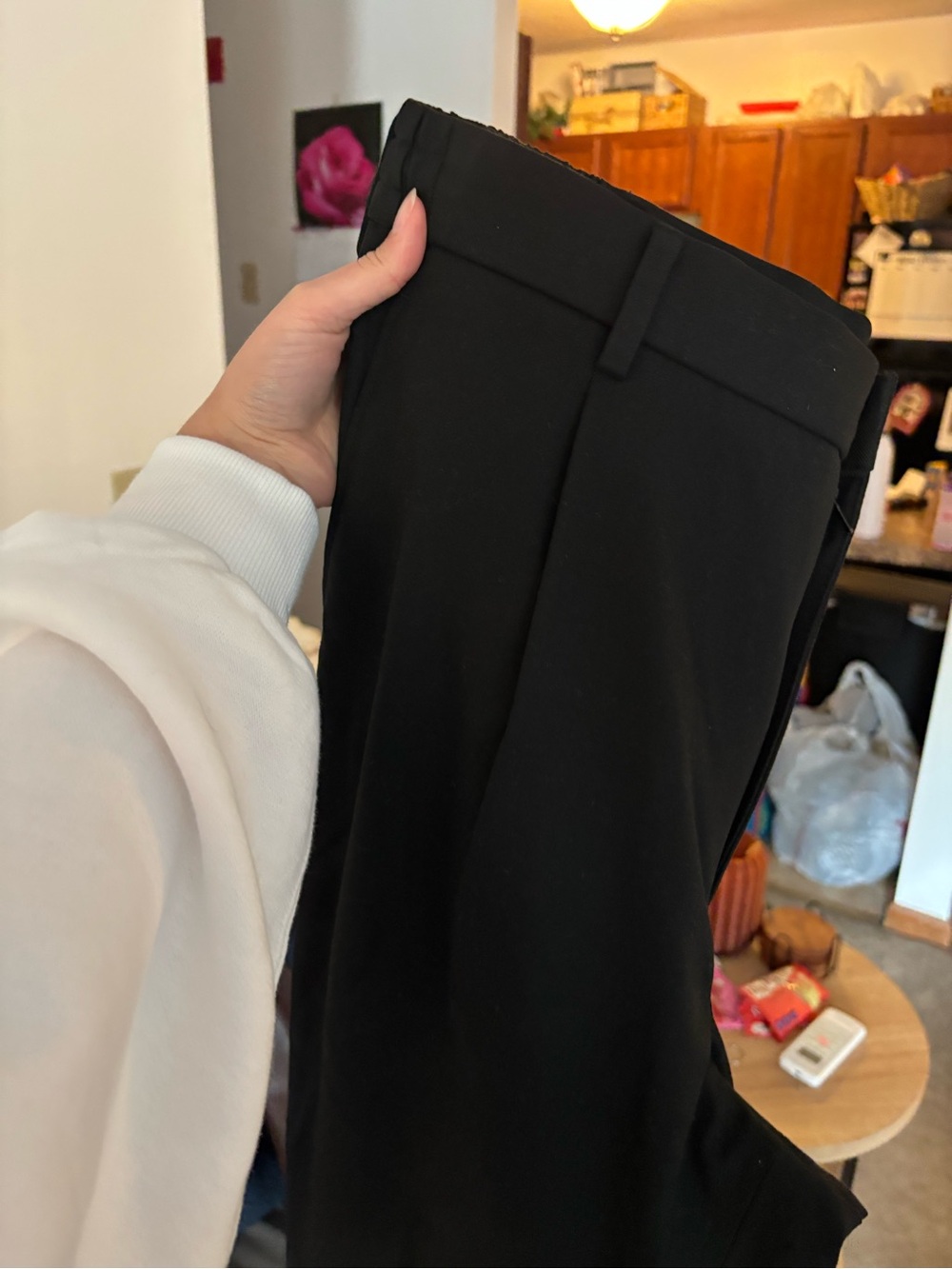 Men's Black Dress Pants - Classic Tailored Trousers - Picture 2 of 6